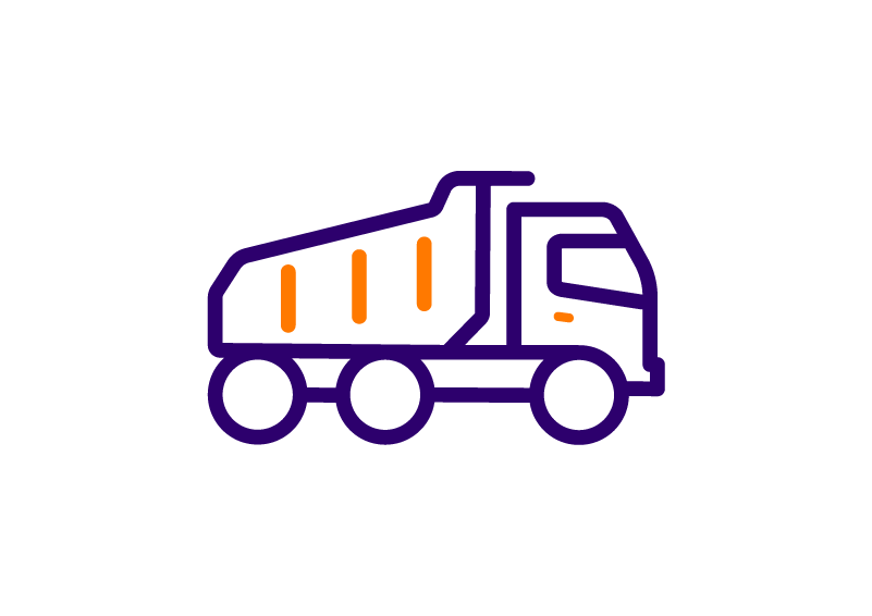 ícono camión volcador