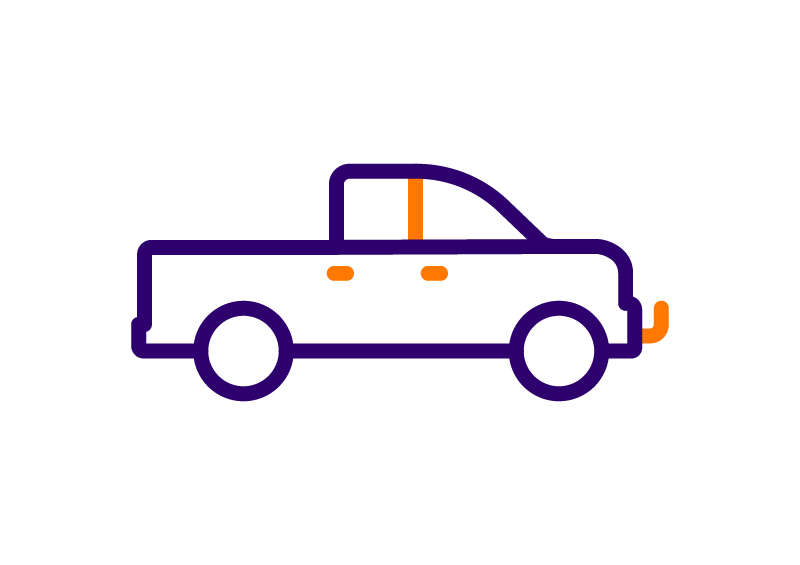 ícono camioneta con caja