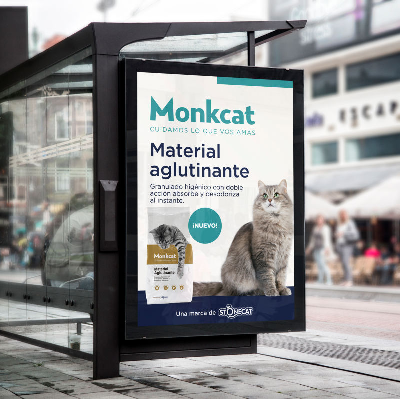 cartel vía publica parada de colectivo