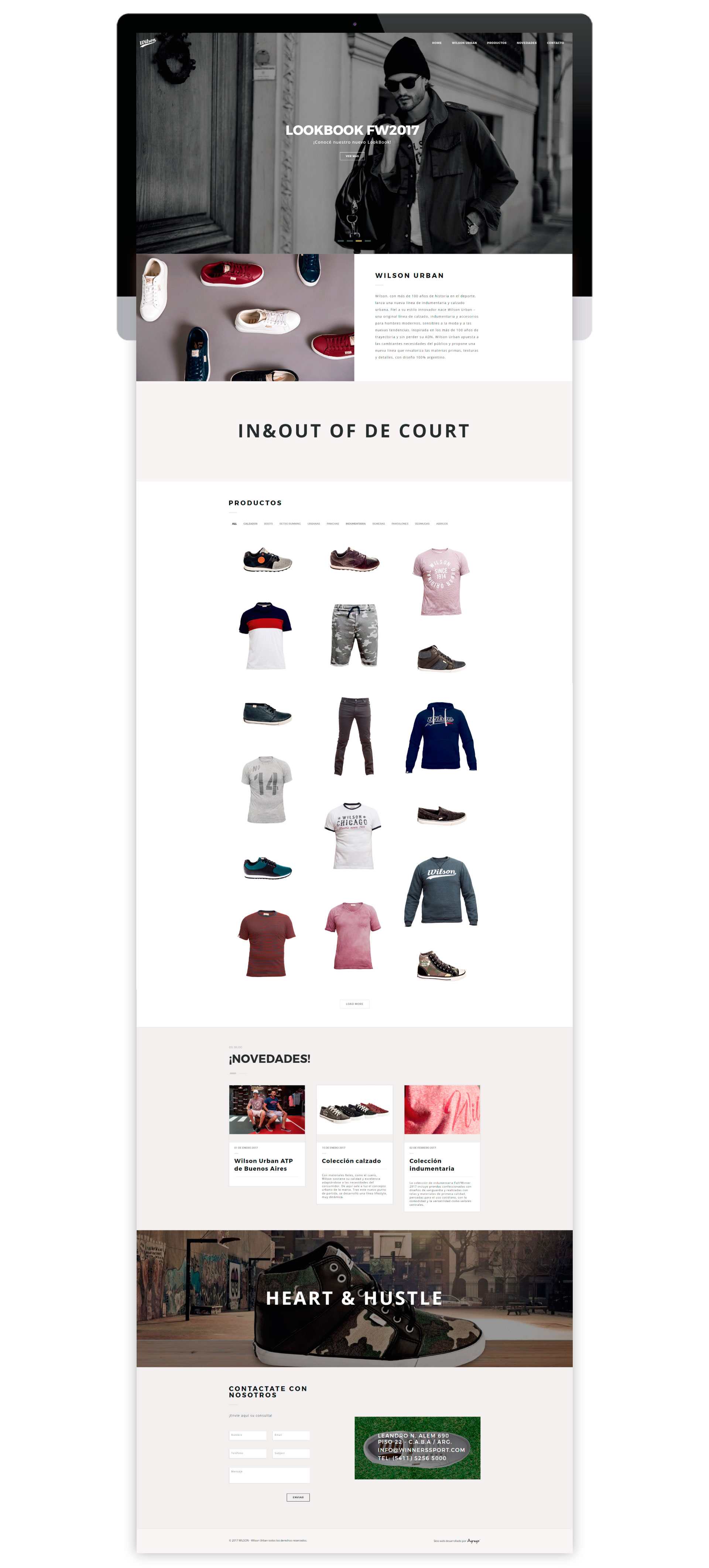 visualizacion pantalla completa sitio wilson urban one page