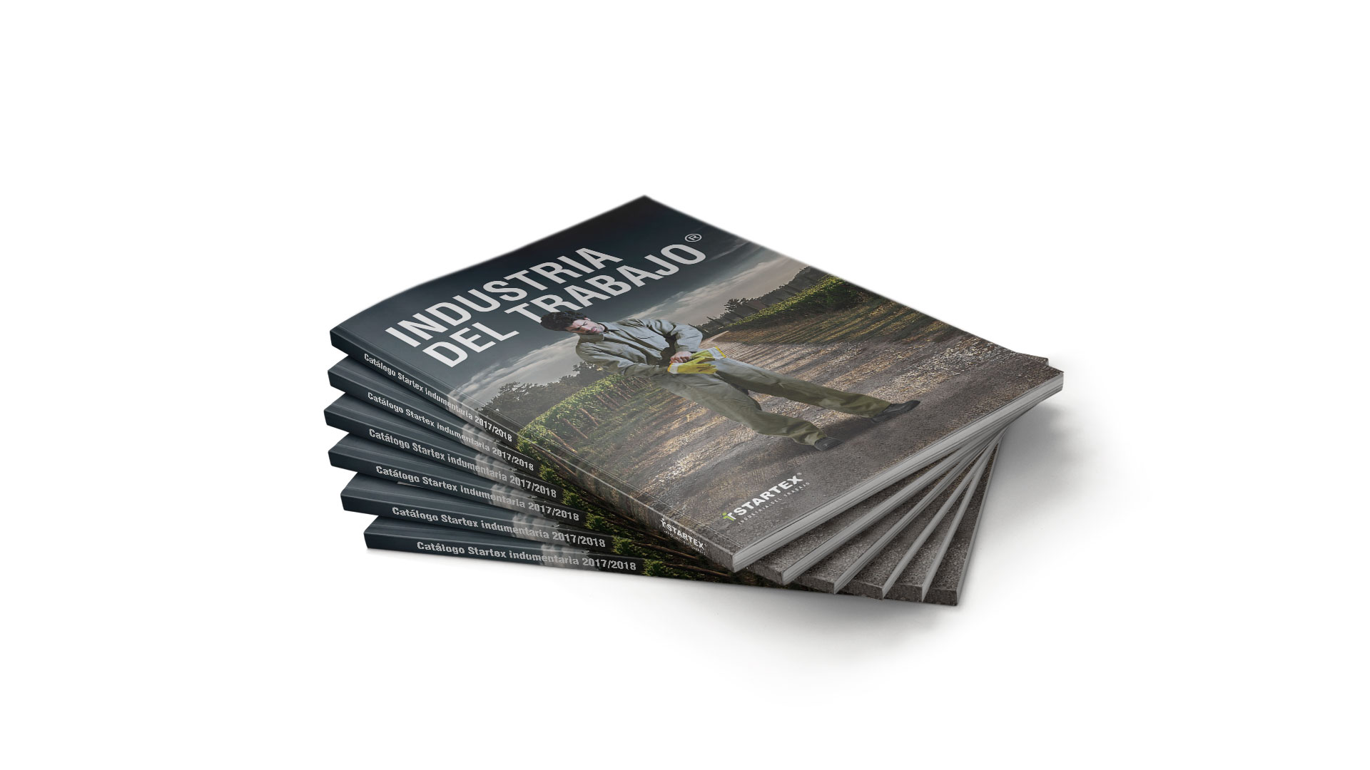 pila de catálogos startex indumentaria