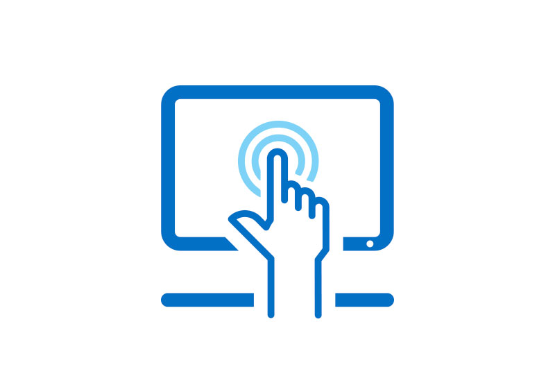 icono intel azul y celeste touch