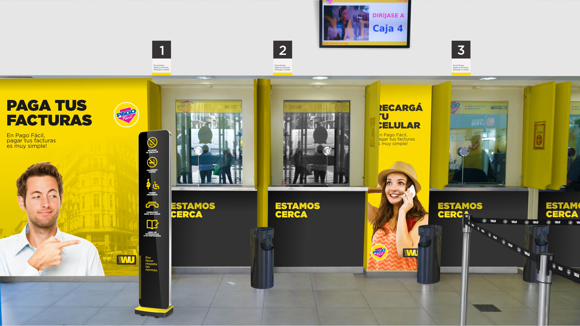 western union pago facil graficas sucursales proyecto