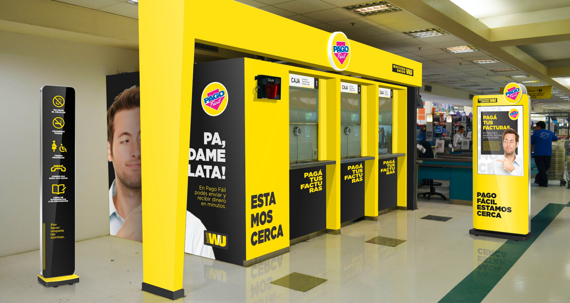 western union pago facil graficas sucursales proyecto