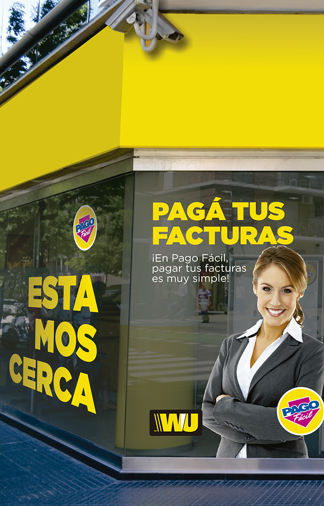 western union pago facil graficas sucursales vidrieras
