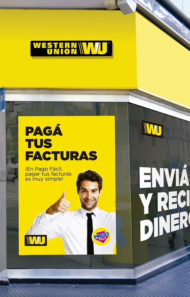 western union pago facil graficas sucursales vidrieras